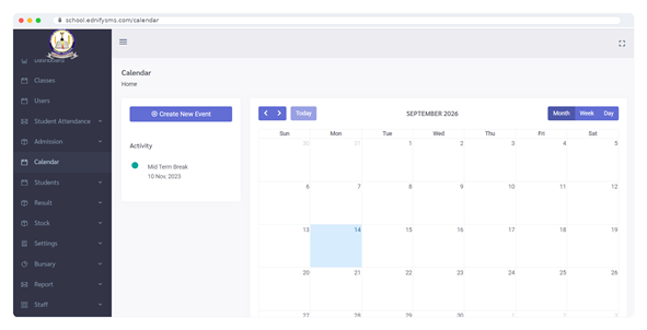 SMS Plus school calendar